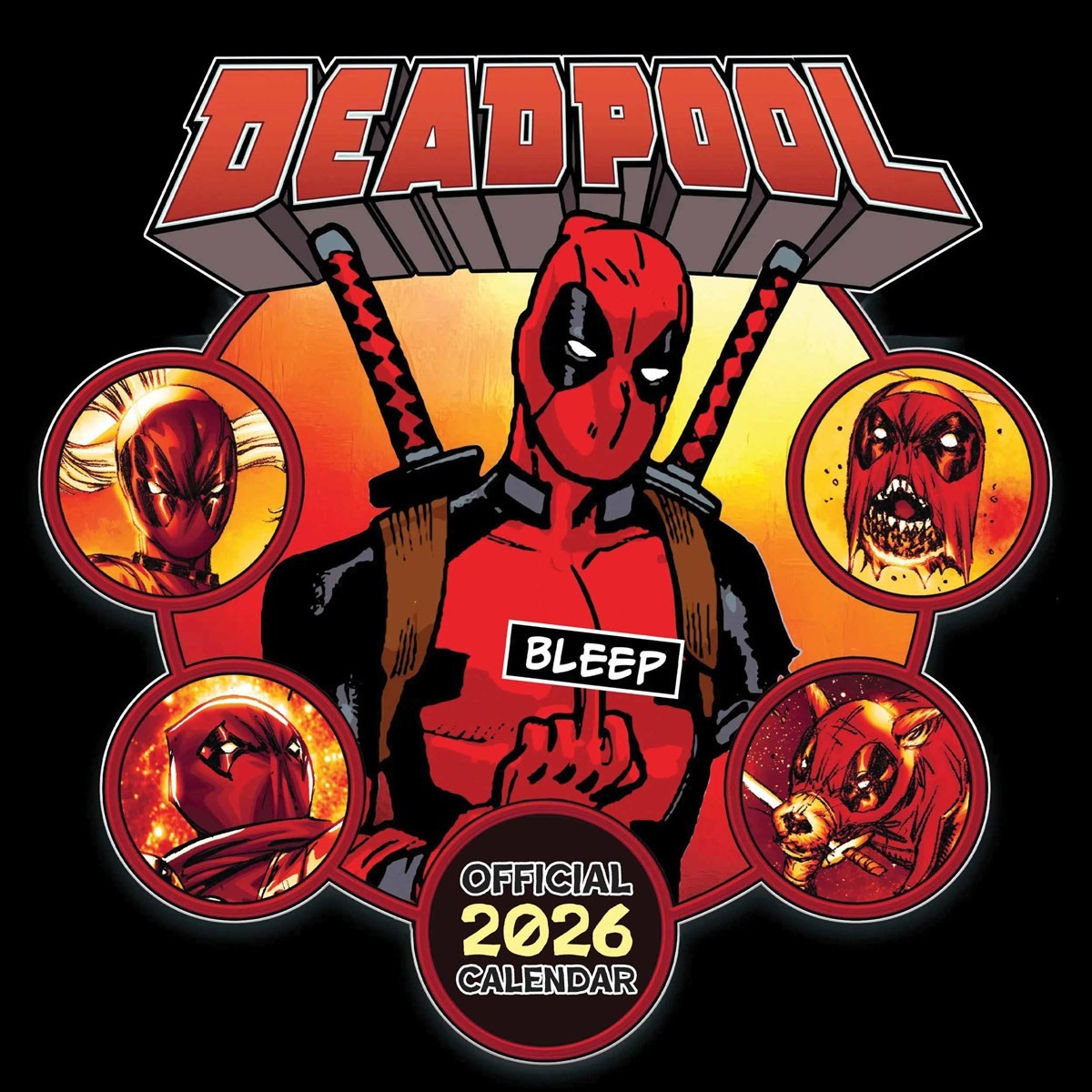 Disney, Marvel Deadpool Calendar 2026, Wall Calendars, Month To View, Gift
