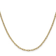 14K Yellow Gold Paperclip Chain Necklace, 2.2 mm