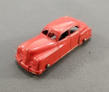 Vtg 1940s TootsieToy 4 Dr Sedan Diecast Metal 3.25" Long Made in USA Red