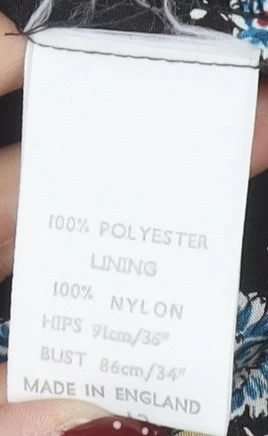 Berkertex Women's Black Floral Sheath Dress, Size 12 - Image 4 of 4