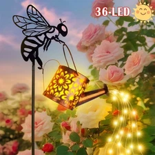 Solar Watering Can Light Garden Outdoor Waterproof Kettle Yard Lamp Xmas Decor