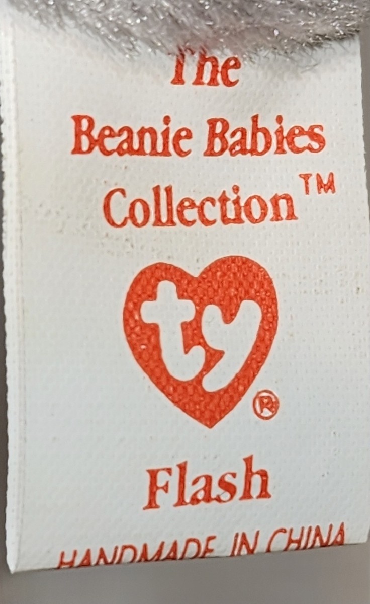Ty Beanie Baby FLASH the Dolphin (4th Gen Hang Tag 7.5) MWMTs