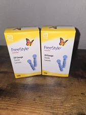 LOT (2) FREESTYLE STERILE LANCETS, 28 GUAGE, 100 CT PER BOX (200 TTL), EXP 09/27