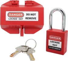Plug Lockout Tagout with Safety Padlock for 110V-125V Medium Electrical Power Co