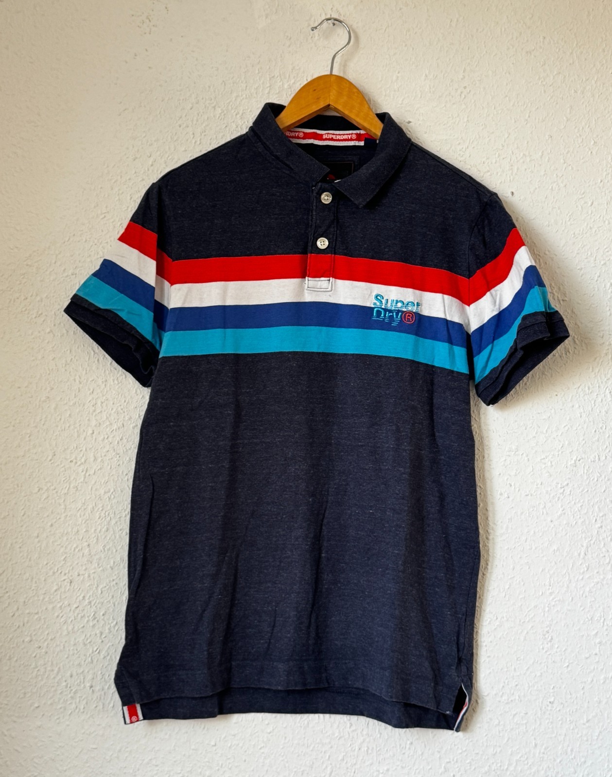 Superdry International Vacation Stripe Polo Shirt - Navy/Multi