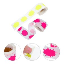 2 Rolls Price Labels Stickers Inches Self-adhesive Fluorescent Garage Sale