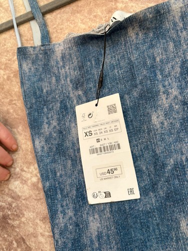 ZARA NUEVO CON ETIQUETAS MUJER SIN TIRANTES DENIM MIDI VESTIDO AZUL CEÑIDO AL CUERPO NUEVO CON ETIQUETAS TALLA XS - Imagen 7 de 13