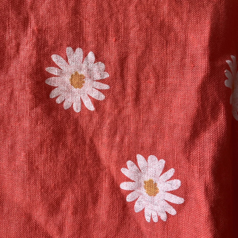 Made In Italy Loose Fit Top Coral/white Linen Mix Worn Once One Size - Image 3 of 4