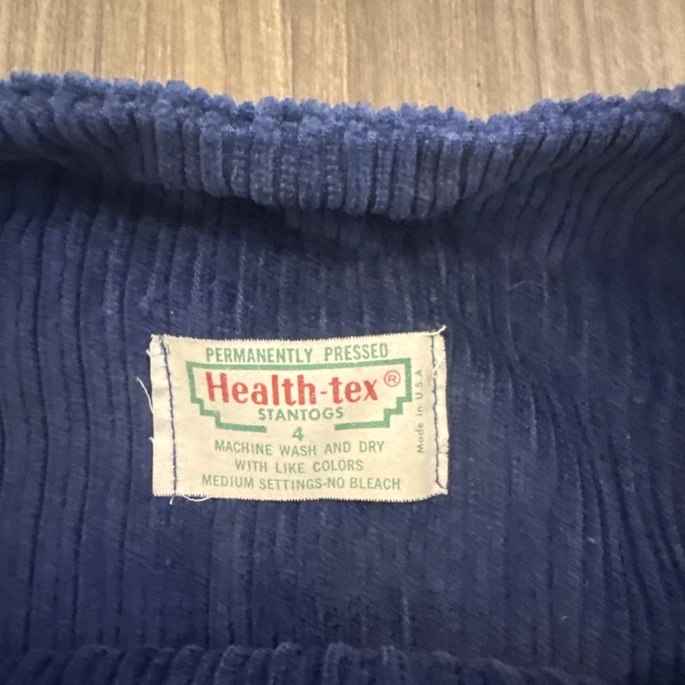 Mono de pana a rayas multicolor vintage años 70 Healthtex Stantogs niños 3T Foto 2 de 4