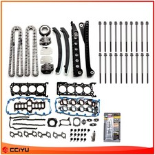Timing Chain Kit Head Gasket Set Head Bolts For 99 Ford Expedition 5.4L V8 SOHC
