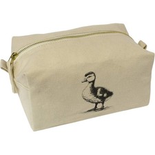 'Fluffy Baby Goose' Canvas Wash Bag / Makeup Case (CS00041752)