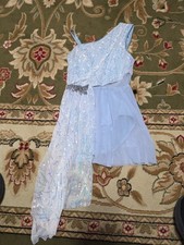 Girls Sz Large Weissman Dance Recital Outfit Blue Sequin