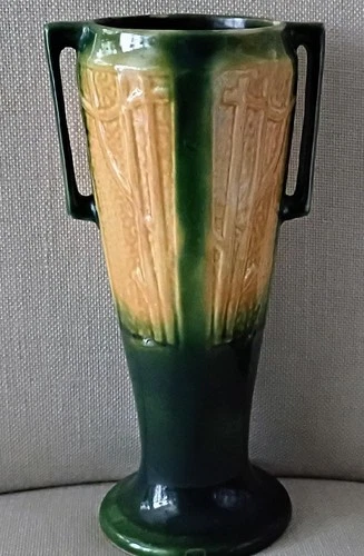 VINTAGE RED WING POTTERY WOODLAND FOREST ART DECO VASE