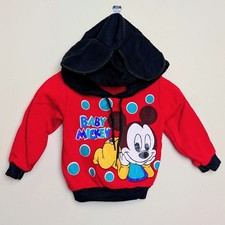 Vintage Disney Babies Baby Mickey Mouse 90s 80s Hoodie Ears Pullover 9 Months