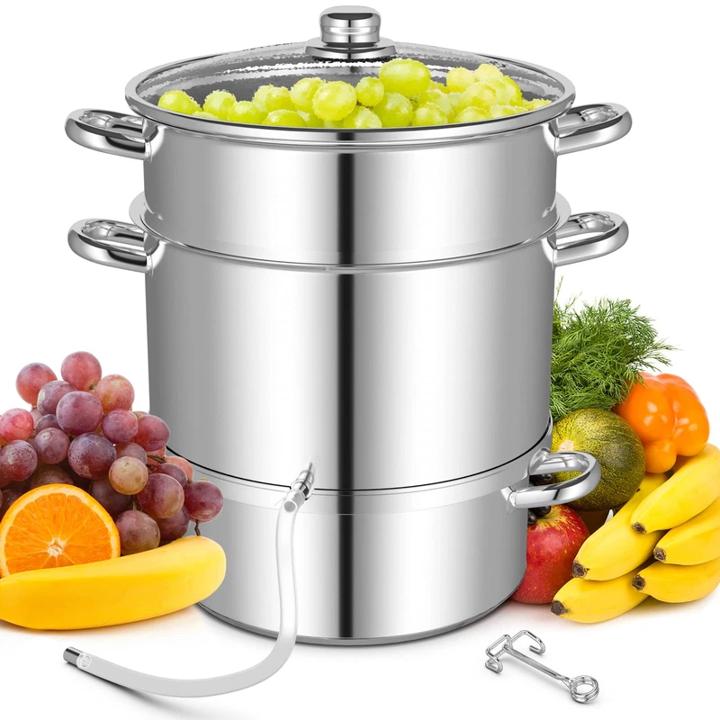 Costway Steam Juicer For Canning 11 Quart Fruits Vegetables Steamer Tempered