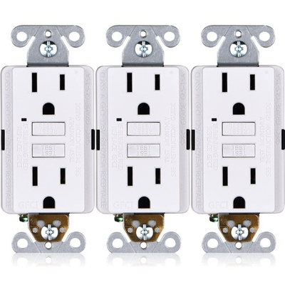 #ad 15A GFCI Outlets 3 Pack ETL Listed Non Tamper Resistant GFI Duplex Recept... $16.68