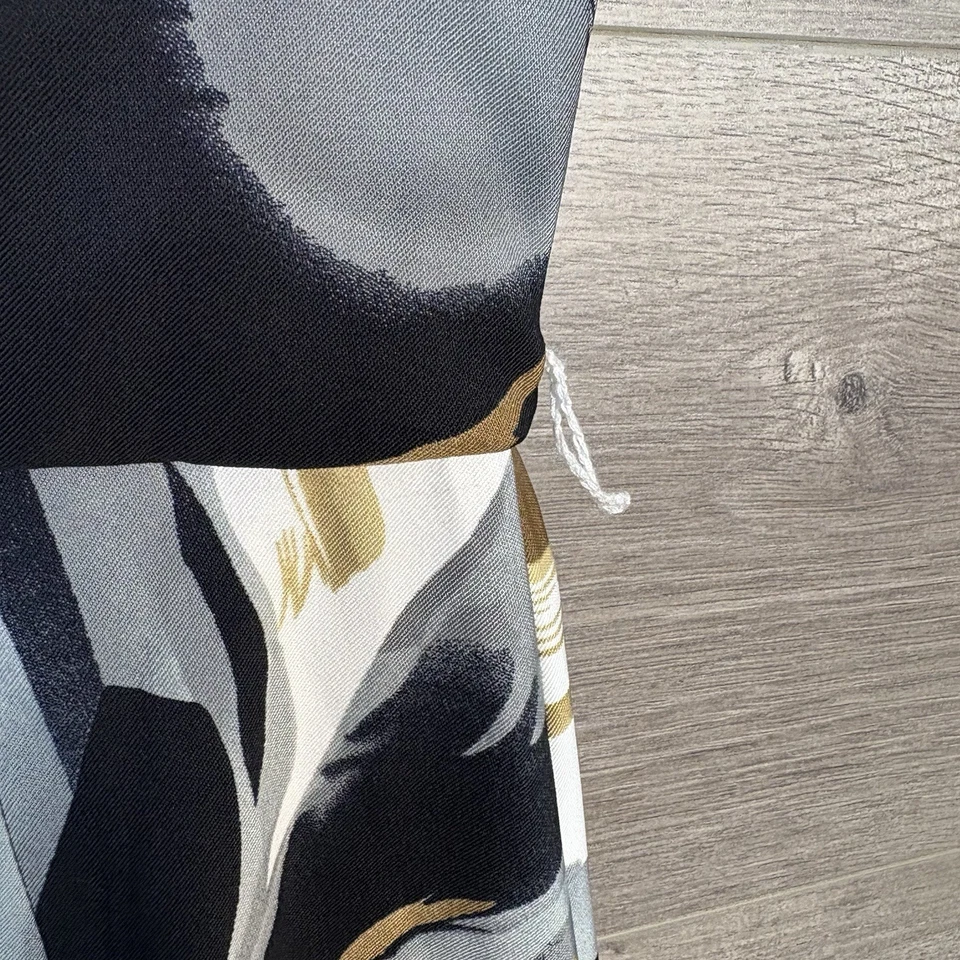 Женское коктейльное платье-футляр ALYX размер 14 без рукавов с принтом цветочный узор белое серое - Изображение 4 из 4