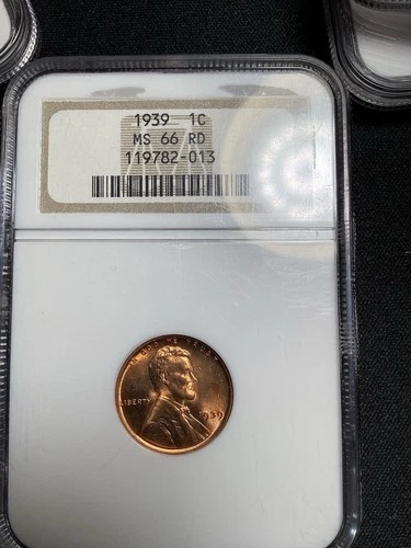 Beautiful High Grade 1939 Lincoln Cent.  NGC GRADED MS 66 RED