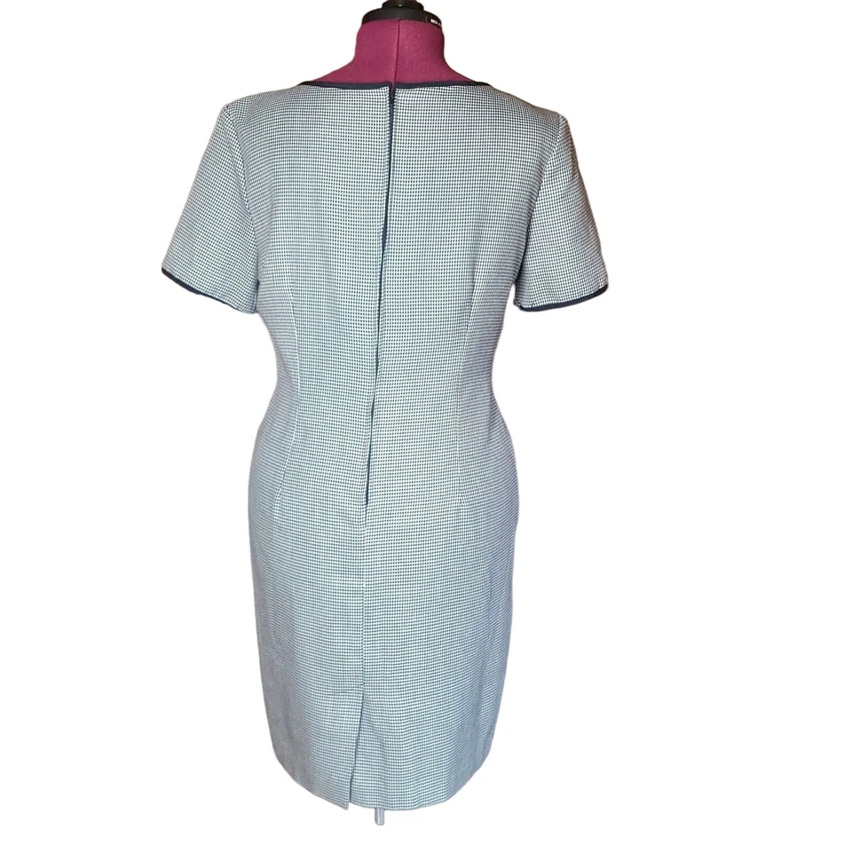 Vestido Vintage Misty Lane Pata de Gallo Negro Cuello Ribete Mujer Talla 12 Carrera Foto 2 de 4