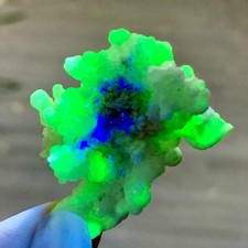 8G Natural Hydrozincite with Hyalite Mineral Specimen with UV Fluorescence