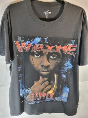 Lil Wayne Y2K Hollister Best Rapper Alive T-Shirt Size Medium Relaxed Fit Black