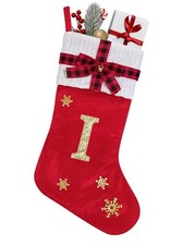 Letter  I  Monogram Christmas Stocking