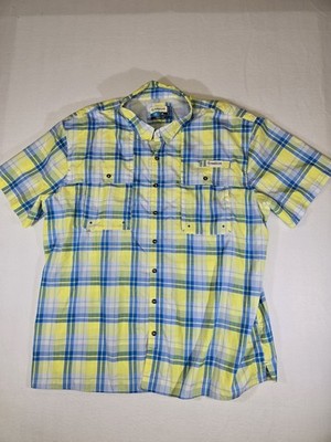 Magellan Outdoors Fish Gear 3XL Relaxed Fit Aransas Pass YellowBlue Short Sleeve