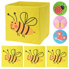 4er Set Aufbewahrungsbox 30x30 Kinder Korb Box Stoff Faltbox Spielzeugkiste Bunt