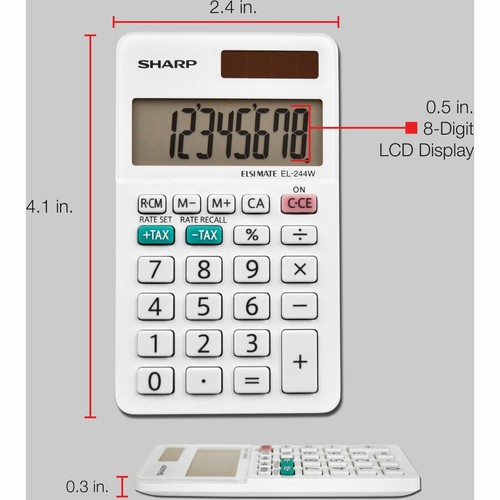Sharp EL-244WB 8 Digit Professional Pocket Calculator (el244wb) - Picture 5 of 6