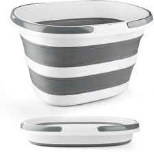 Collapsible Mop Bucket with Handle for Cleaning, 16L(4.2 Gallon) Silicone Square