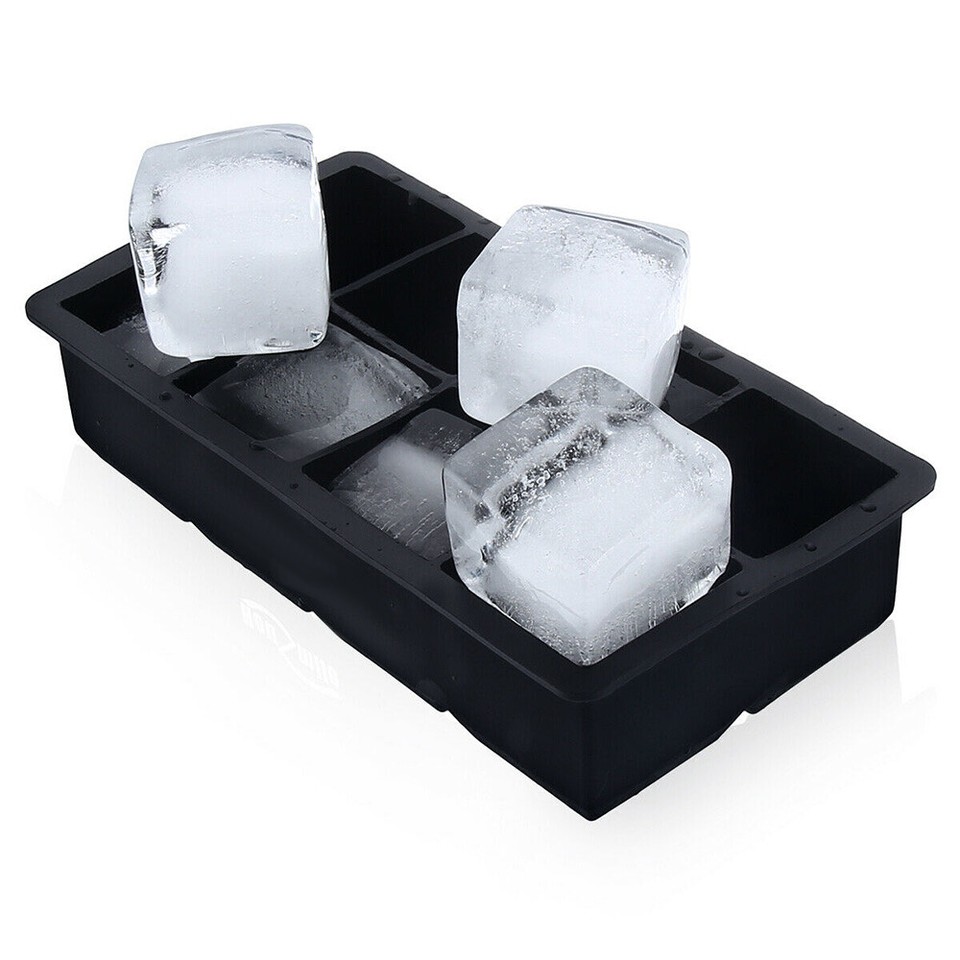 2 x 8 Ice Maker Large Cube Square Tray Molds Whiskey Ball Cocktails