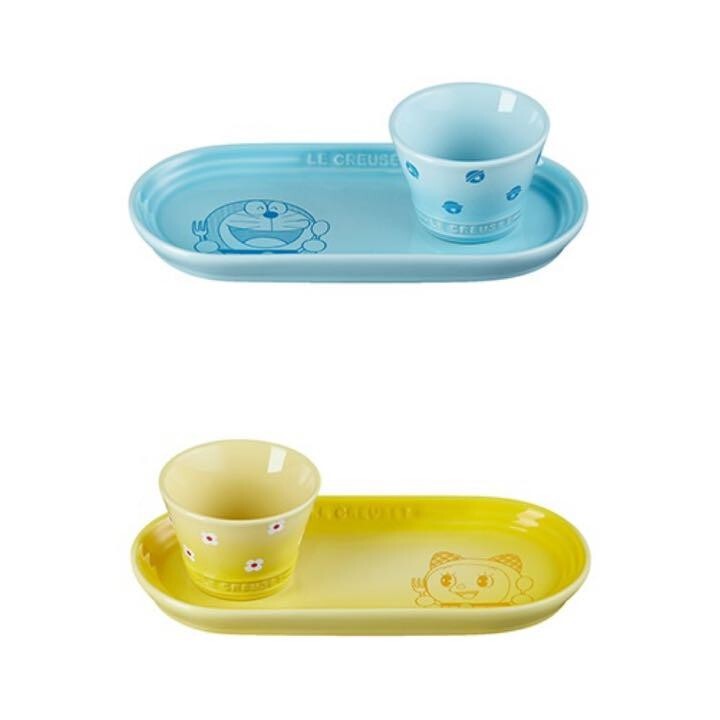 Le Creuset Doraemon Dorami chan Plate Set of 2 From JAPAN