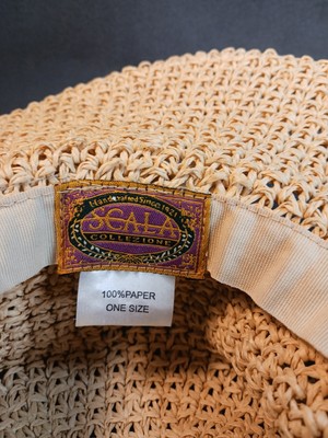 Vtg Scala Brand Straw Hat 100% Paper Beach Summer Vacation  display picture 2
