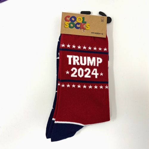 Coole Socken Erwachsene Größe 8 - 12 Crew Socken Donald Trump 2024 rot weiß blau