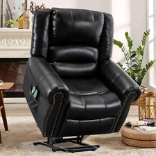 Overstuffed Wide Large Electric Power Lift Massage Recliner Chair for Elderly