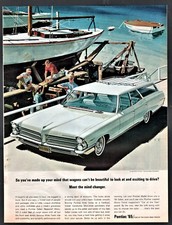 1965 Pontiac Safari White Station Wagon Ad Vk Af Kaufman Fitzpatrick
