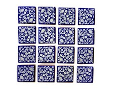 Floral Kitchen Washroom Mosaic Ceramic Tile Handmade Backsplash 3" - Pack of 16