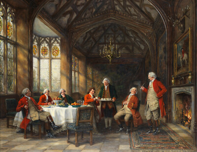 Frank Moss Bennett - A Hearty Lunch (1900s) - 17'' x 22'' Fine Art Print