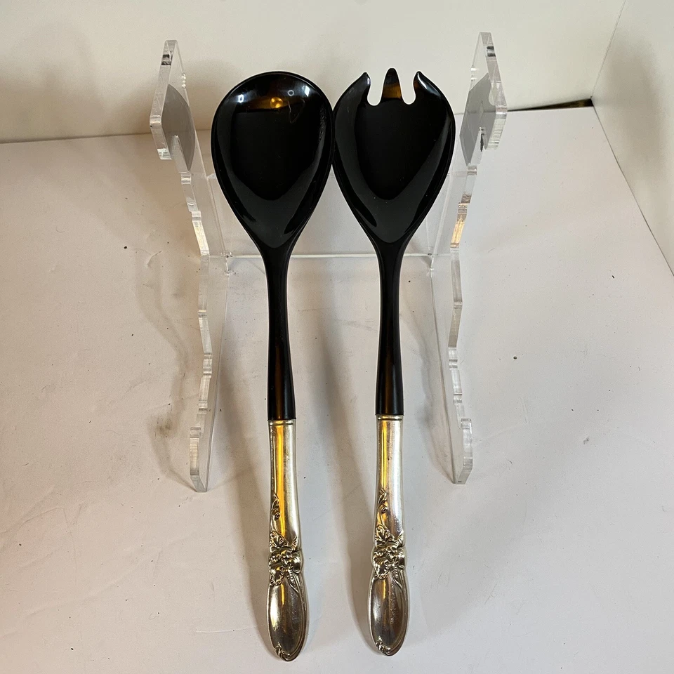 Juego de ensalada Oneida WHITE ORCHID Community plateado plástico con mango plateado Foto 2 de 4