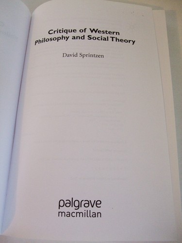 Critique of Western Philosophy and Social Theory by David Sprintzen - Picture 3 of 3