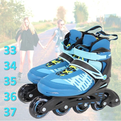 QMBASIC Trendy Mädchen Inline Skates Kids Inliner Rollschuh Größe 33 37 verstellbar 9417