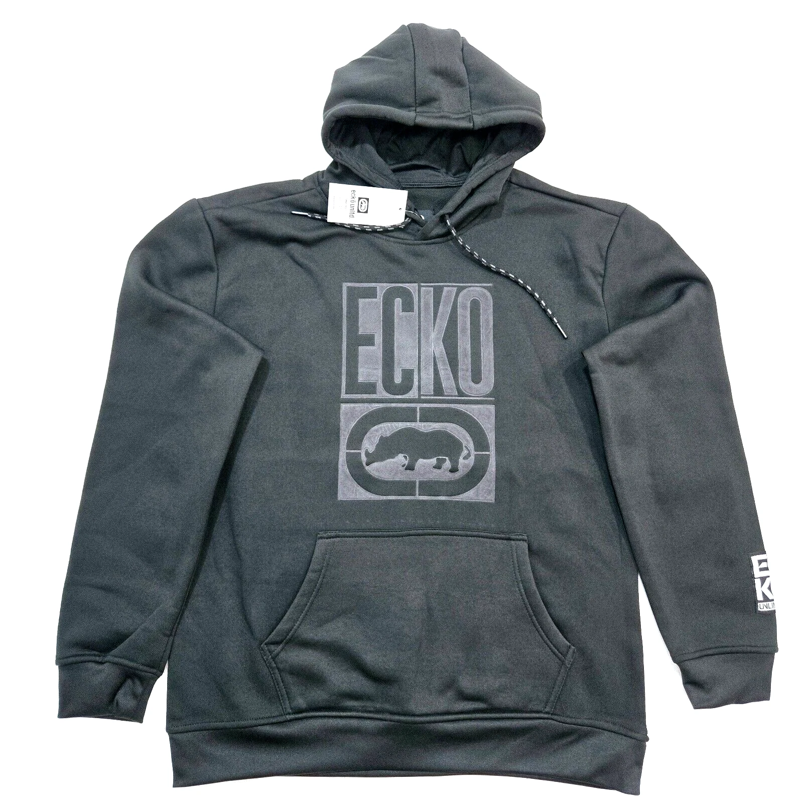 Ecko Unltd Men's Black Pullover Fleece Casual Hoodie Long Sleeve Logo EO32H779B