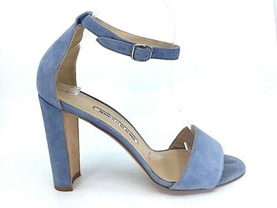 powder blue block heel sandals