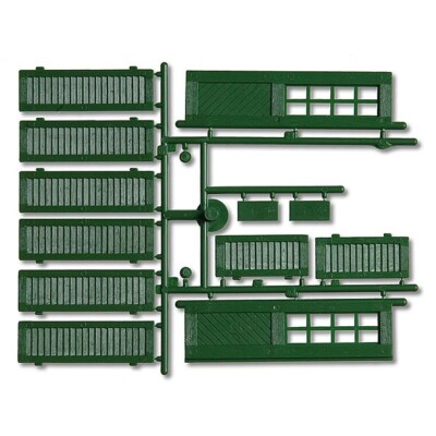 Fensterläden und Türen, grün 1:22,5 Pola 333112, 3 Stück, 12-teilig.