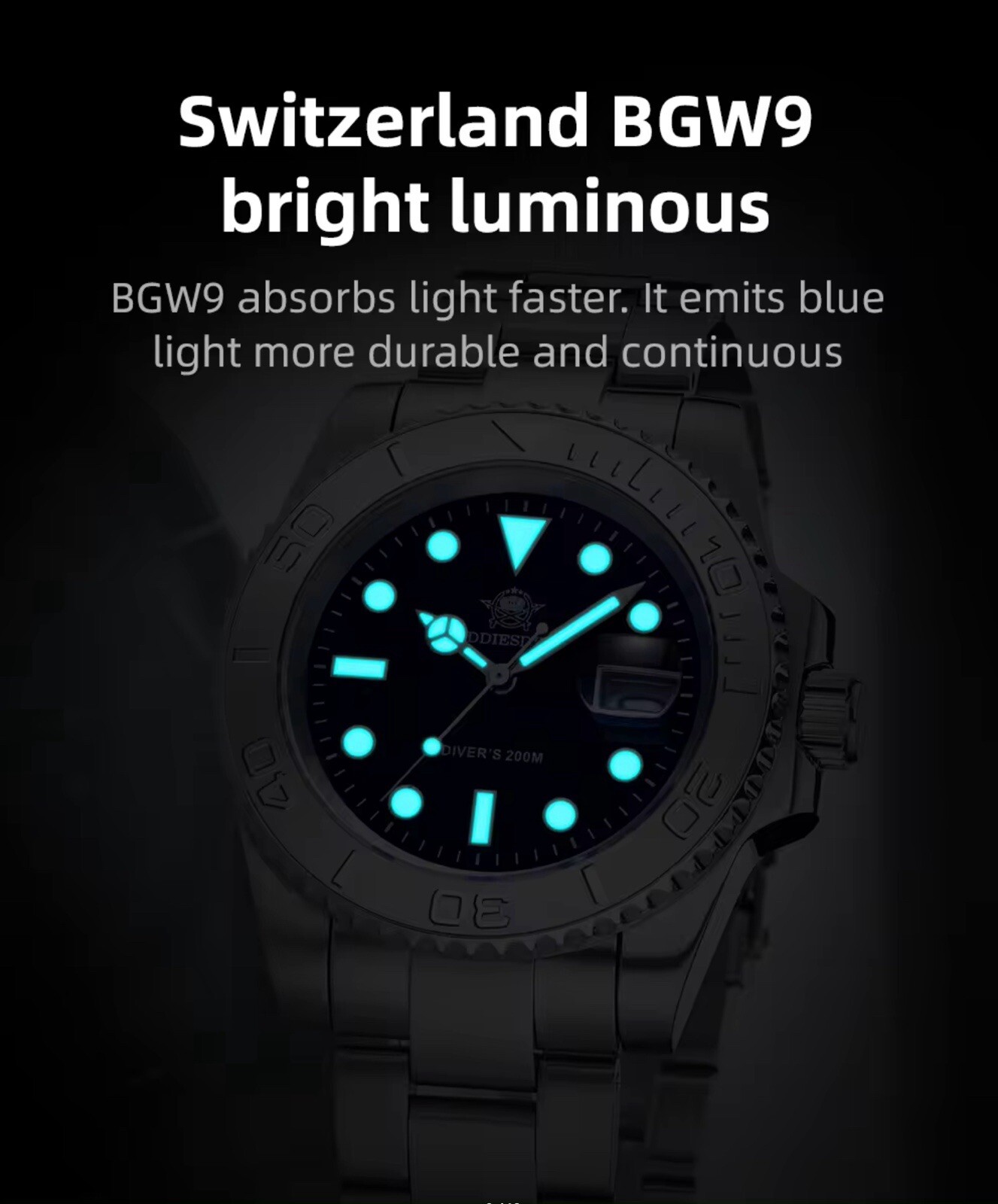 Addiesdive Quartz Watch For Men 200M Waterproof Silver Bezel UK STOCK - Image 10