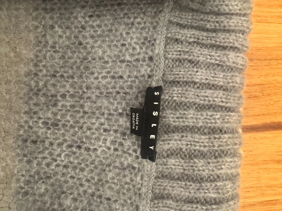 Suéter Beneton Sisley Mujer Talla Mediana Color Gris Elegante Estilo Chal Foto 2 de 4