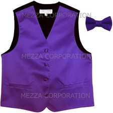 New Kids Boys Formal Tuxedo Vest Bowtie Purple US Sizes 2-14 Wedding Party