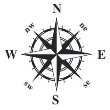 Navigation Compass Graphics Sticker Car Hood Body Side Vinyl Decal Decor Black