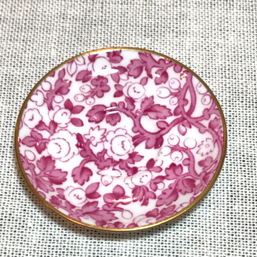 Vintage Spode Copeland England Miniature Tea/Coffee Cup/Saucer Pink Floral Vine - Picture 14 of 15