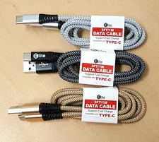 3 Pack 3ft USB C Type-C Fast Charging Data SYNC Charger Cable Cord High Quality